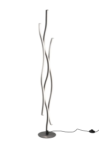 Lampa podłogowa designerska fale szczotkowane aluminium Trio Lighting 441210305 Blaze LED 28W 2300K+3000K+4000K