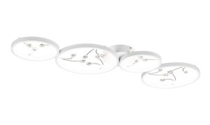 Lampa sufitowa cztery okręgi ze szklanymi elementami dekoracyjnymi matowy biały Trio Lighting 642110431 Groovy LED 37W 4000K