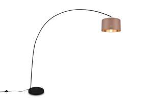 Lampa podłogowa łukowa klosz z tkaniny matowy czarny Trio Lighting 419200141 Mansur 1xE27