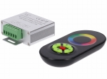 Sterownik z pilotem do zmiany barwy światła i ściemniania taśm LED RGB Prescot PR-RGB-216-T-B