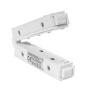 Biały łącznik zasilający prosty do szyn magnetycznych Domeno Led LL-ZTMK