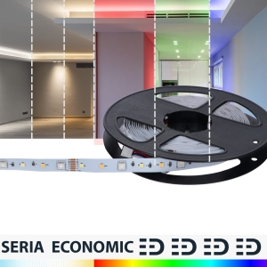 Taśma LED SMD5050 kolorowa i biała RGB+CCT rolka 5m 5,2W 12V 360LM 60LED 12mm CRI80 Prescot PR024-125-12-RGB+CCT