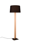 Lampa podłogowa drewniana z kloszem z tkaniny dwa źródła światła Trio Lighting 447610232 Rahul 1xE27 LED 10W 3000K 150cm