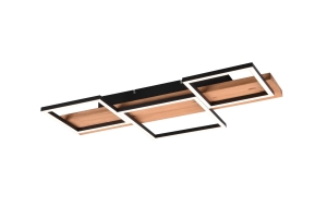 Lampa sufitowa plafon trzy kwadratowe elementy czarny matowy Trio Lighting 622910332 Harper LED 30W 3000K