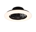 Lampa sufitowa okrągła plastikowa z wentylatorem czarny mat RL R62522132 Stralsund LED 30W 2700 - 6500K 49cm