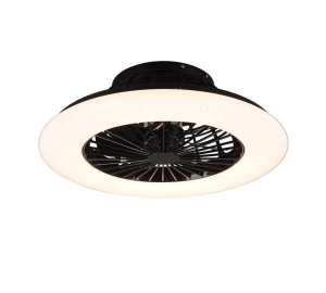 Lampa sufitowa okrągła plastikowa z wentylatorem czarny mat RL R62522132 Stralsund LED 30W 2700 - 6500K 49cm