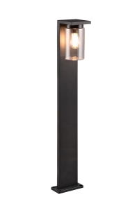 Lampa zewnętrzna słupek ze szklanym kloszem i czujnikiem zmierzchu czarny mat Trio Lighting 411660132 Ardila 1xE27