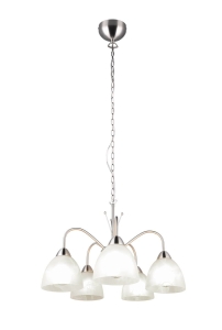 Lampa wisząca z regulacją wysokości i pięcioma klasycznymi szklanymi kloszami RL R31055007 Dobby 5xE27