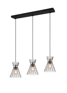 Lampa wisząca metalowa z trzema kloszami ażurowymi z cienkich drucików RL R31533080 Rod 3xE27