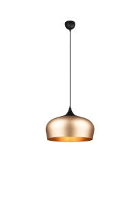 Lampa wisząca z regulacją wysokości i kloszem aluminiowym mosiądz mat Trio Lighting 310890108 Chiron 1xE27 45cm