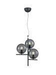 Lampa wisząca nowoczesna z trzema kloszami kulami z przydymionego szkła Trio Lighting 302000342 Pure 3xE14 150cm