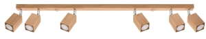 Lampa sufitowa podłużna listwa z drewna dębowego z reflektorami Sollux Lighting SL.1039 Keke 6xGU10 120cm