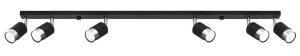 Czarno chromowana lampa sufitowa listwa z reflektorami Sollux Lighting SL.1068 Nero 6xGU10 117cm
