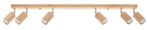 Drewniana lampa sufitowa listwa z reflektorami Sollux Lighting SL.1043 Berg 6xGU10 120cm