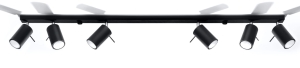 Lampa sufitowa czarna listwa z regulowanymi reflektorami Sollux Lighting SL.0334 Ring 6xGU10 118cm