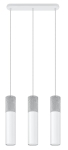 Biała lampa wisząca z trzema walcami z dodatkiem betonu Sollux Lighting SL.0649 Borgio 3xGU10