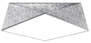 Foremny srebrny plafon z tworzywa sztucznego Sollux Lighting SL.0694 Hexa 3xE27 45cm x 15cm