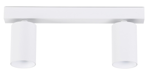 Biała prostokątna oprawa sufitowa z podwójnym reflektorem GU10 Loonari (Oxyled) Crosti Lacce SQ DUE SLIM 894729