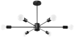 Czarna szeroka lampa sufitowa z metalowymi ramionami Sollux Lighting SL.1023 Lango 6xE27 86cm