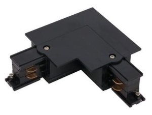 Czarny lewy łącznik kątowy do szyn podtynkowych 3-fazowych CTLS Nowodvorski 8683