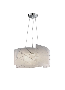 Lampa wisząca klasyczna z kloszem szkło z efektem kryształu Trio Lighting 301200300 Sandrina 3xE27