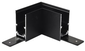 Czarny łącznik mechaniczny i giętki kątowy L do szyn magnetycznych podtynkowych Oxyled Multiline 700068 Typ E