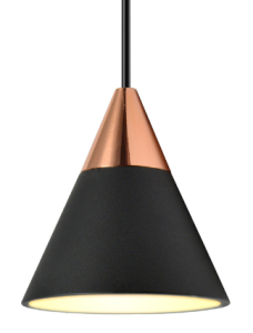 Czarna i różano złota lampa wisząca na szynę magnetyczną Oxyled 895535 Cono LV LED 7W 305LM 3000K CRI90 18stopni