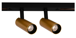 Złoty podwójny reflektor na szynoprzewód magnetyczny Multiline Oxyled 894385 Mini Spot Due 2x7W 2x545LM 3000K 60stopni