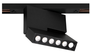 Czarny regulowany płaski reflektor na szynę magnetyczną Multiline Oxyled 896860 Dots Spot 12W 3000K 36stopni Dali 11,8cm