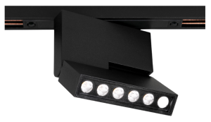 Czarny regulowany płaski reflektor na szynę magnetyczną Multiline Oxyled 896884 Dots Spot 12W 4000K 36stopni Dali 11,8cm