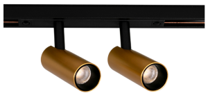 Złoty podwójny reflektor na szynoprzewód magnetyczny Multiline Oxyled 896273 Mini Spot Due 2x7W 2x545LM 3000K 60stopni Dali