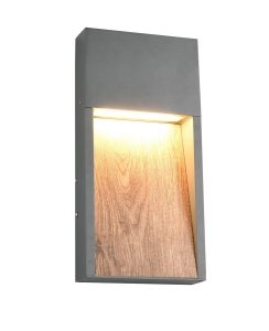 Lampa zewnętrzna ścienna na elewację prostokątna imitacja drewna Trio Lighting  246960135 Salmon LED 11W 3000K