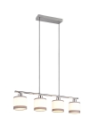 Lampa wisząca z czterema cylindrycznymi białymi kloszami z tkaniny RL R31554006 Davos 4xE14