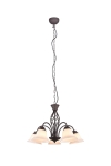 Żyrandol wiszący rustykalny z pięcioma kloszami ze szkła Trio Lighting 101000524 Rustica 5xE14