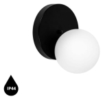 Czarna lampa ścienna / kinkiet z podwyższoną szczelnością IP44 do łazienki UMMO RFA120S0 REFA A