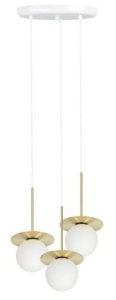 Lampa Wisząca UMMO BRB331P3 BORRA B 3P 3xG9 biały/mosiądz