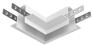 Biały łącznik kątowy 90 stopni metalowy do szyn głębokich podtynkowych magnetycznych Azzardo AZ4682 52 Gips2