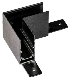 Czarny łącznik kątowy L natynkowy do szynoprzewodów magnetycznych 230V Azzardo AZ5158 Beta