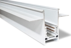 Biały podtynkowy szynoprzewód magnetyczny Azzardo AZ4651 Alfa 52 2m płyta GK pojedyncza lub podwójna 9,5 mm