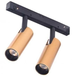 Reflektor na szynę magnetyczną Azzardo Alfa Niko 2 2x7W 3000K AZ4588 Czarny-Złoty