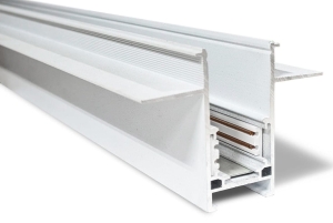 Biały podtynkowy szynoprzewód magnetyczny Azzardo AZ5459 Alfa 52 3m płyta GK pojedyncza lub podwójna 9,5 mm