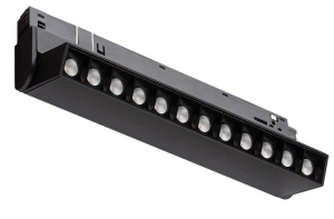 Czarny reflektor na szynę magnetyczną LVM Nowodvorski 10646 Focus Out LED 9W 4000K 30stopni 21cm