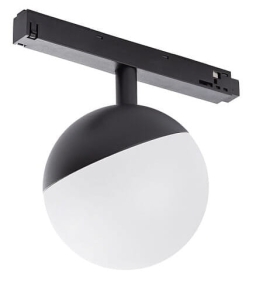 Czarna lampa kula na szynę magnetyczną LVM Nowodvorski 10647 Lid LED 8W 4000K 10cm x 15cm