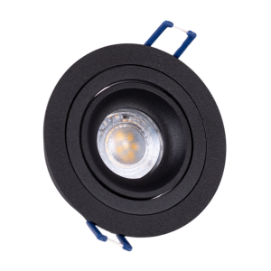 Czarna okrągła regulowana oprawa podtynkowa GU10 Loonari (Oxyled) Crosti Modi RO 453374