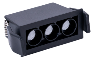 Czarna prostokątna oprawa podtynkowa Loonari (Oxyled) Archi S 701362 3W 180lm CRI90 4000K 36stopni