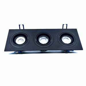 Czarna potrójna regulowana oprawa podtynkowa GU10 Loonari (Oxyled) Crosti Modi SQ TRE 453435