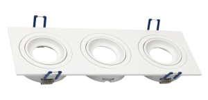 Biała potrójna regulowana oprawa podtynkowa GU10 Loonari (Oxyled) Crosti Modi SQ TRE 453428