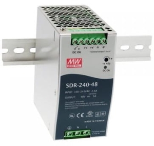 Zasilacz do szynoprzewodów magnetycznych na szynę DIN 48V 240W 5A MeanWell SDR-240-48