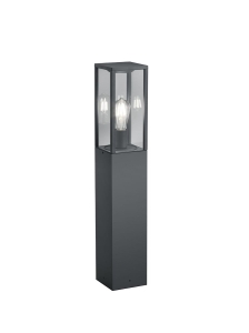 Lampa zewnętrzna ogrodowa słupek z kloszem ze szkła IP44 antracyt Trio Lighting 401860142 Garonne 1xE27 80cm