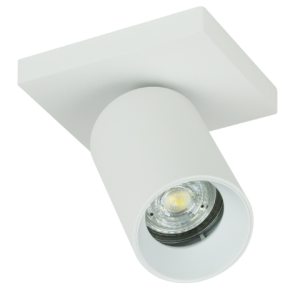 Biała kwadratowa oprawa sufitowa z reflektorem GU10 Loonari (Oxyled) Crosti Lacce SQ 455354